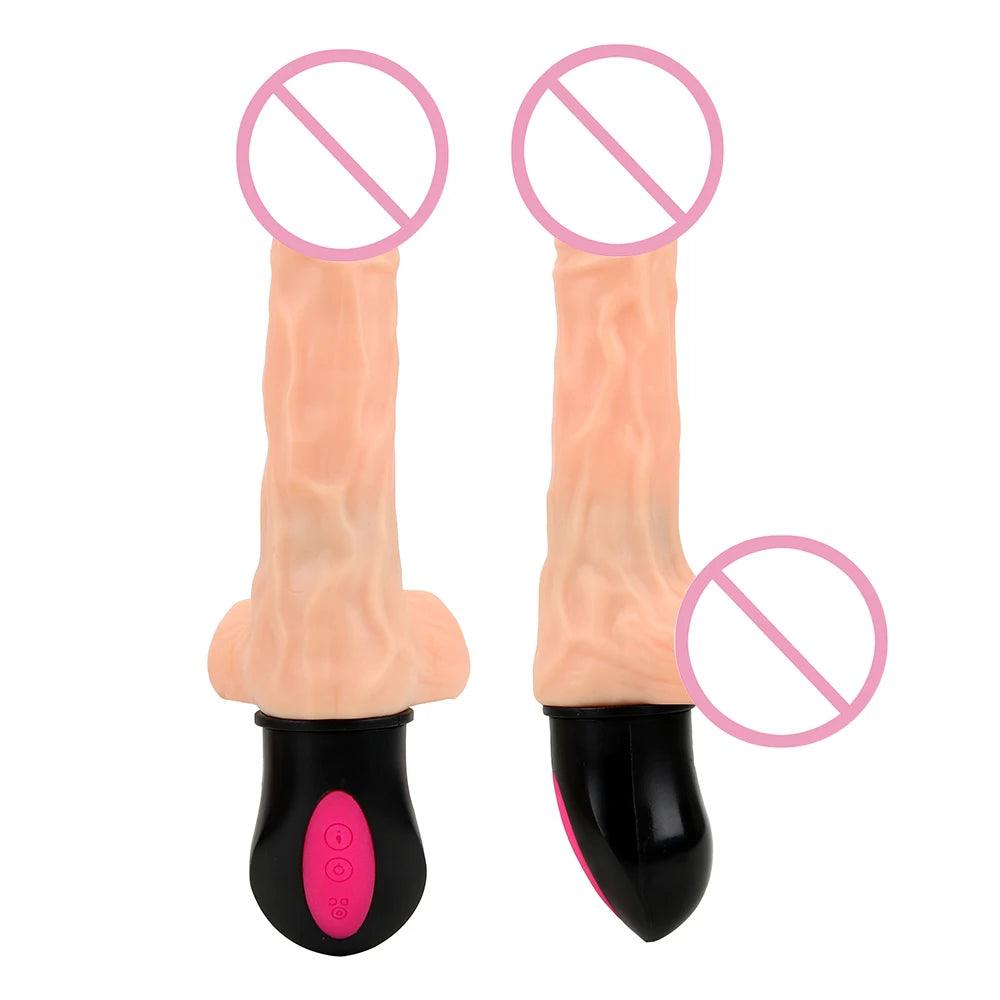 12 Mode Realistic Dildo Vibrator Heating Silicone Sex Toy - WIQ