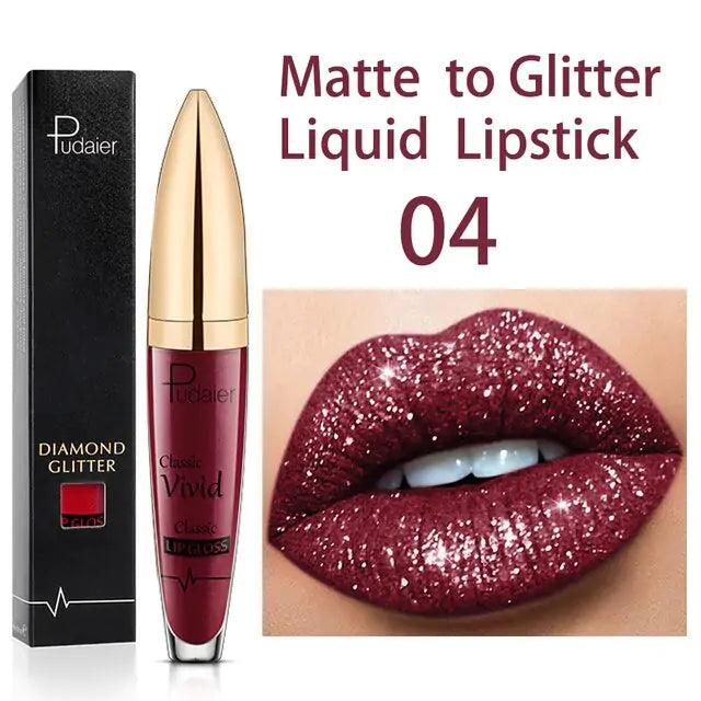 18 Colors Long Lasting Matte Glitter Liquid Shiny Lip Gloss - WIQ