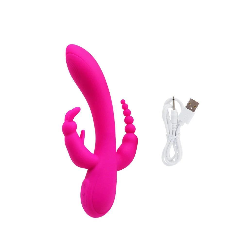 3-i-1 Kaninvibrator för G-punkt och Klitoris - Intensiv njutning - WIQ