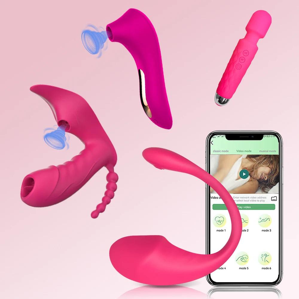 3-i-1 Vibrator med Bluetooth-anslutning och Bärbar Design - WIQ