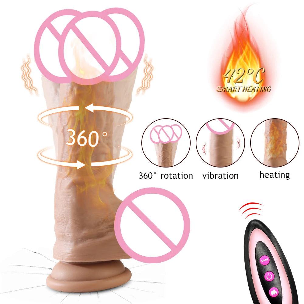 360 Graders Rotationsvibrator med Värme för Kvinnor - WIQ