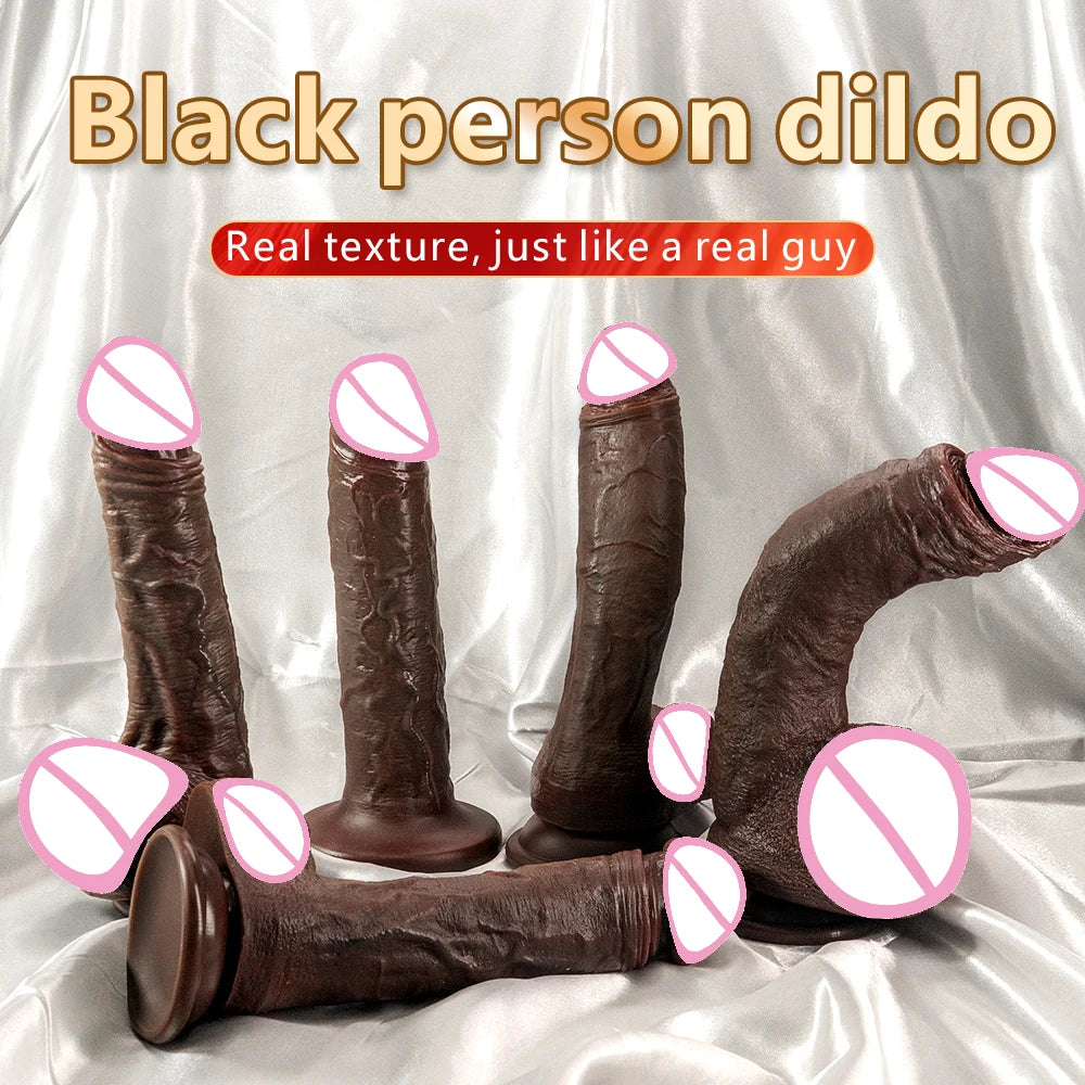 Large Black Dildo with Suction Cup Attachment for G-Spot Stimulation