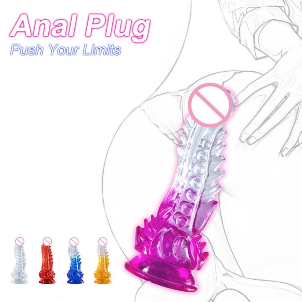 Clear Jelly Anal Plug with Large Tip for Couples