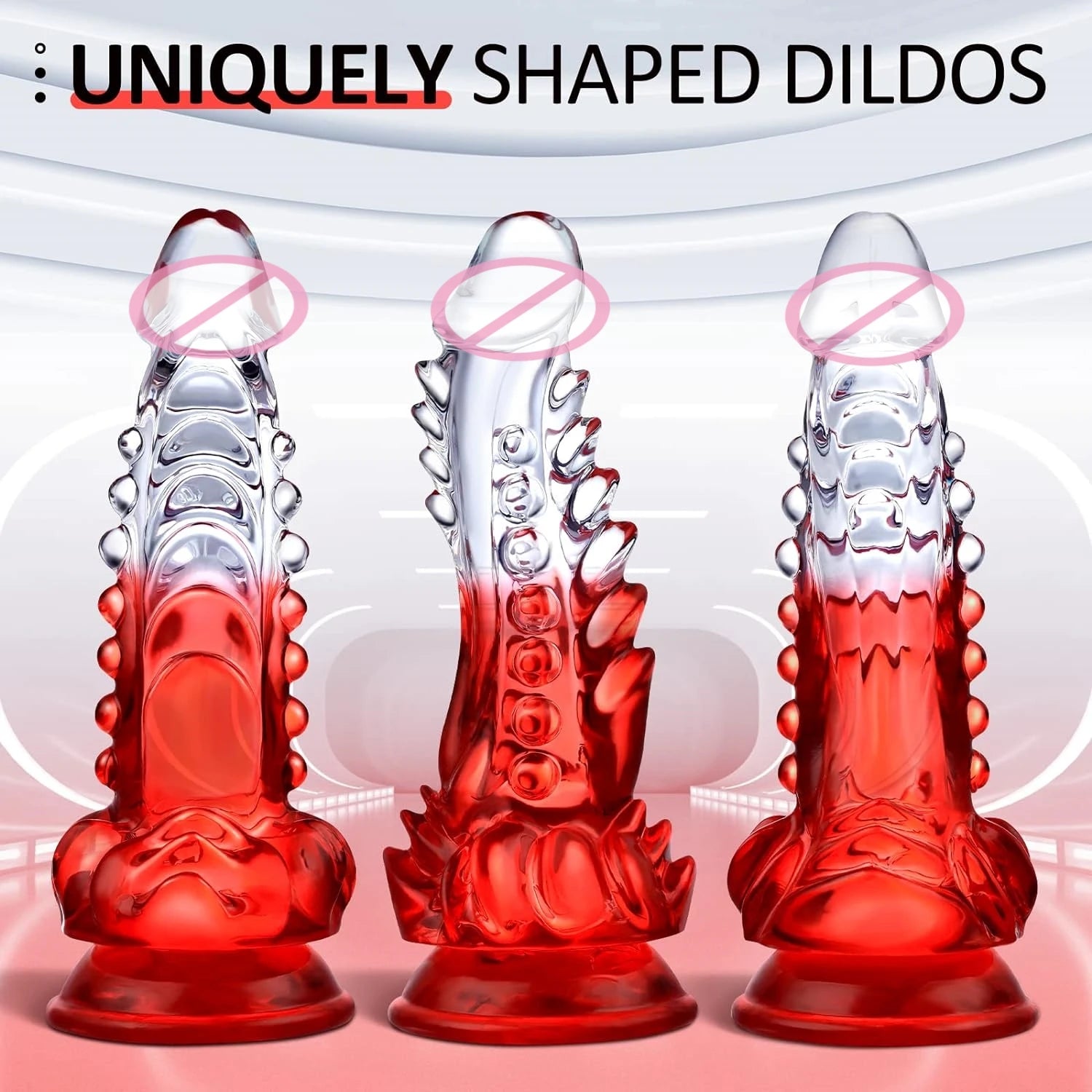 Clear G-spot Dildo with Suction Cup - Large Monster Dildo