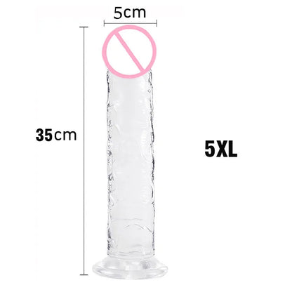 Realistisk Jelly Dildo för G-punkts Stimulering