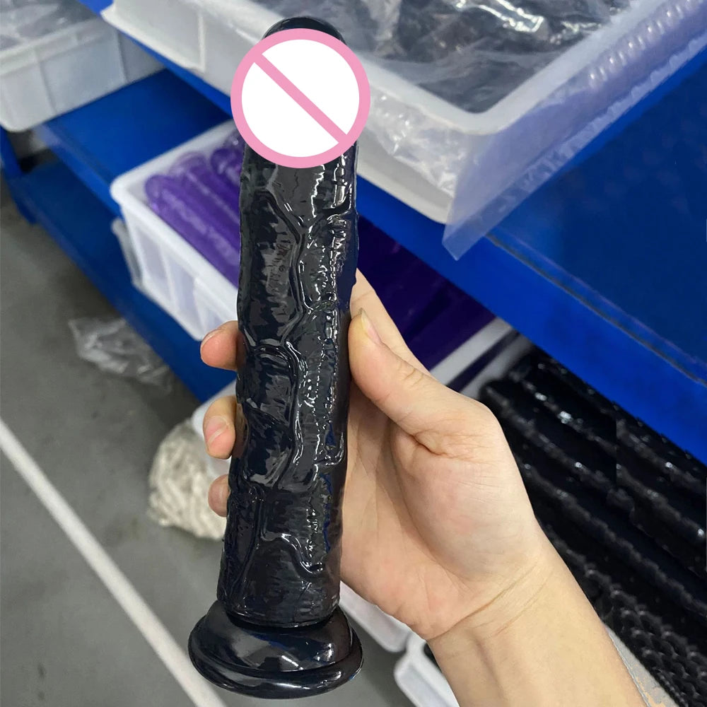 Realistisk Dildo med Stark Sugkopp för Handfri Användning