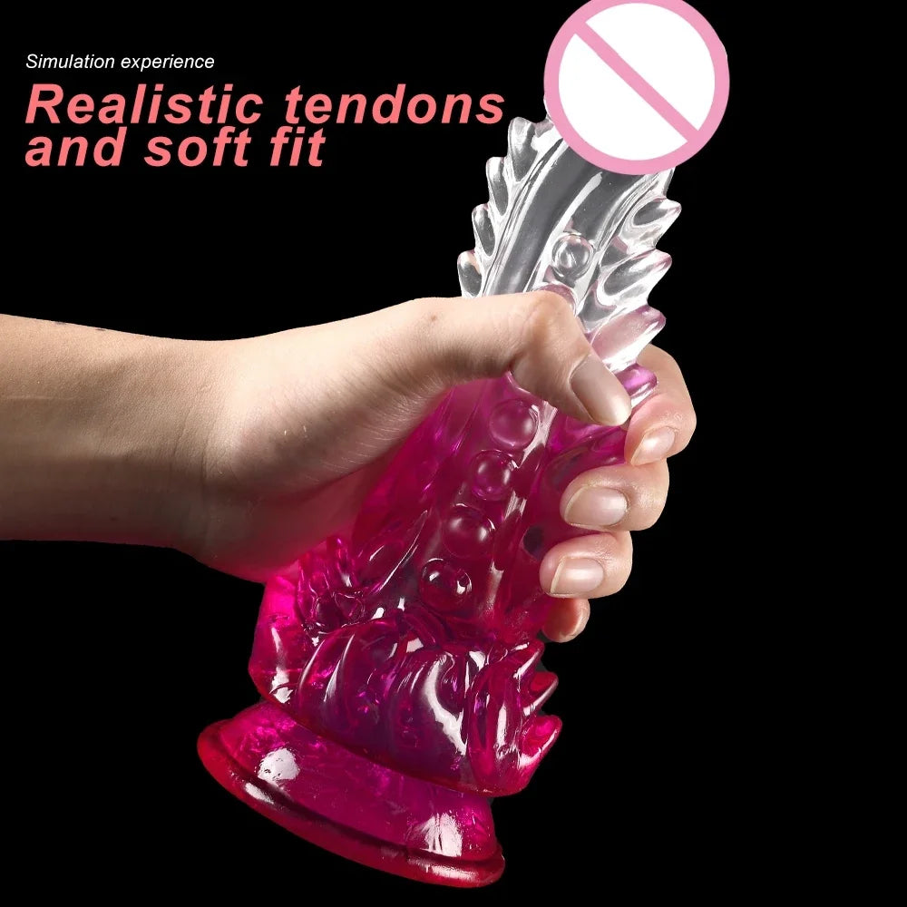 Clear Jelly Anal Plug with Large Tip for Couples