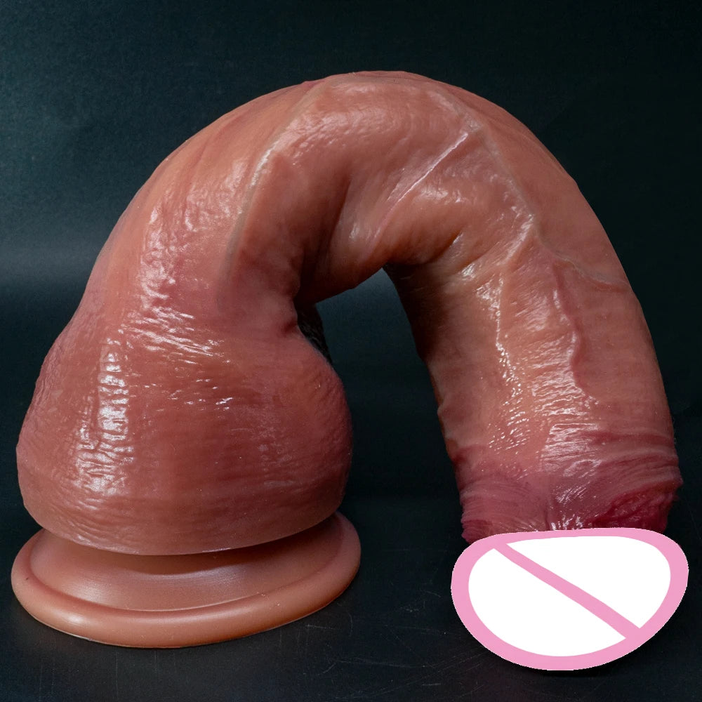 Oversized Soft Silicone Dildo with Suction Cup for Women