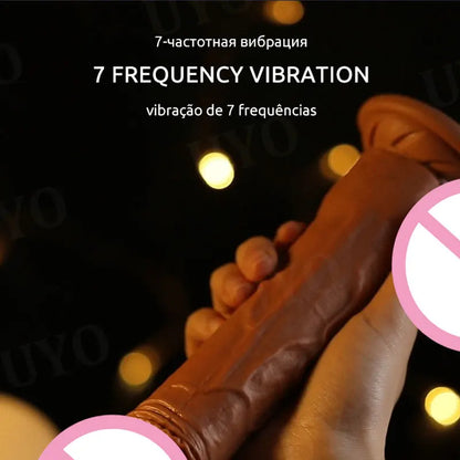 Realistic large dildo vibrator with heat and remote control