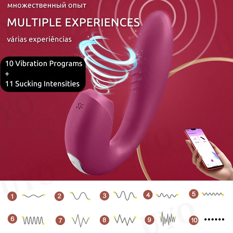 Satisfyer Sunray: 2-i-1 U-formad klitorisstimulator med appkontroll