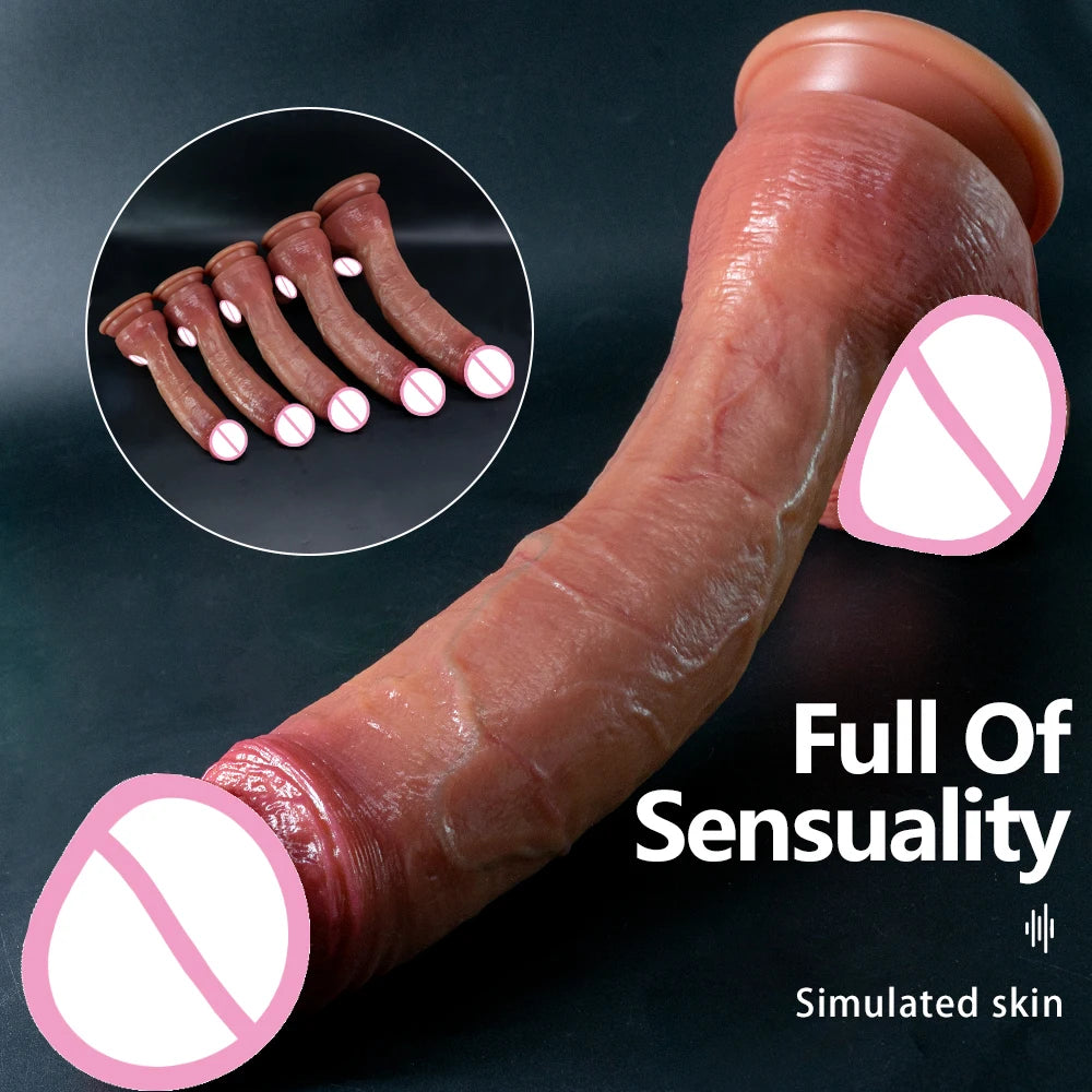 Oversized Soft Silicone Dildo with Suction Cup for Women