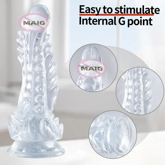 Transparent Dildo with Suction Cup for Pleasure