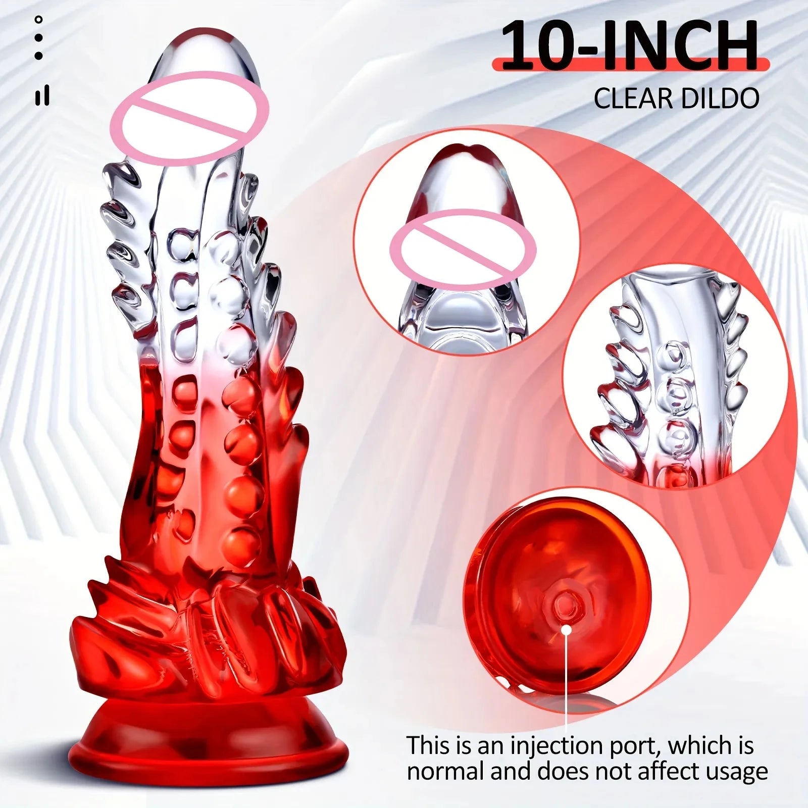 Clear G-spot Dildo with Suction Cup - Large Monster Dildo