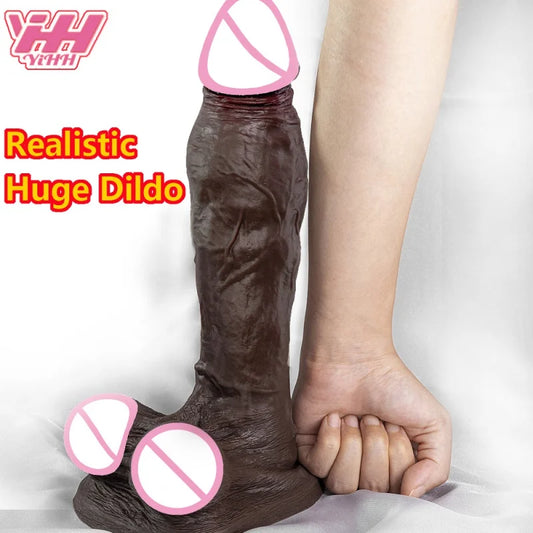 Large Realistic Silicone Dildo with Suction Cups for Women