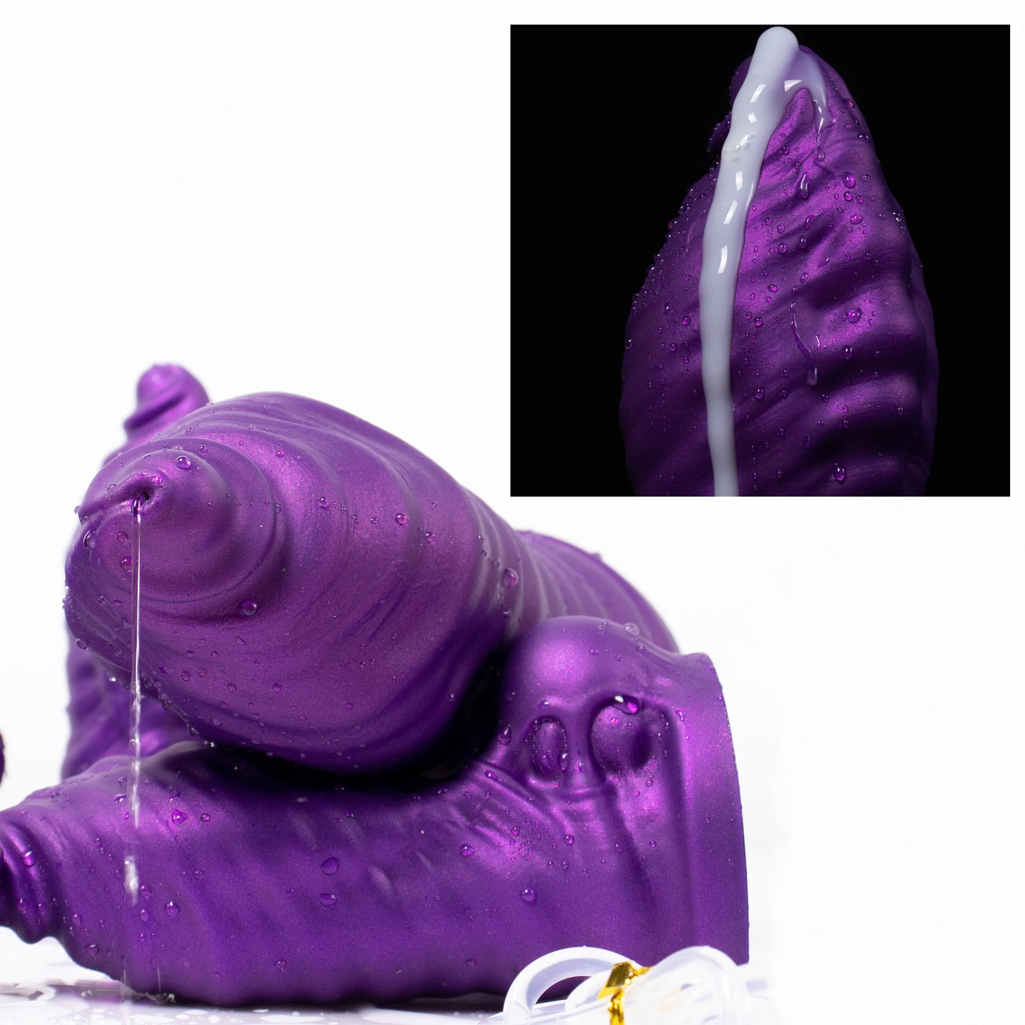 Oieffur Large Squirting Dildo with Suction Cup and Enema Ball