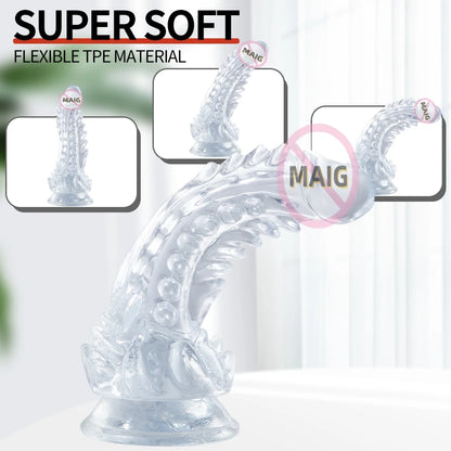 Transparent Dildo med Sugkoppling för Njutning