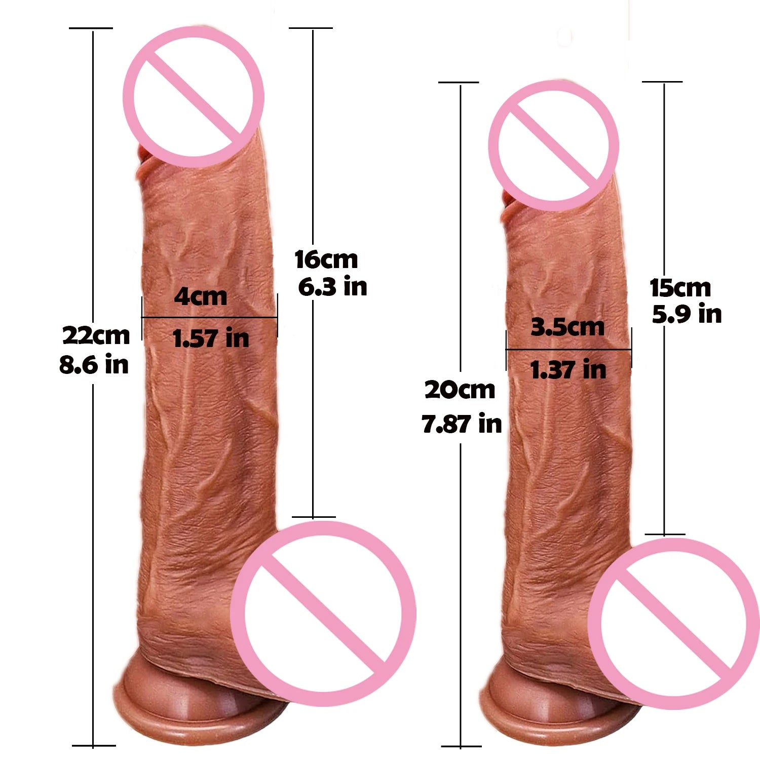 Realistisk Dildo Vibrator med Värme och Telescopisk Funktion