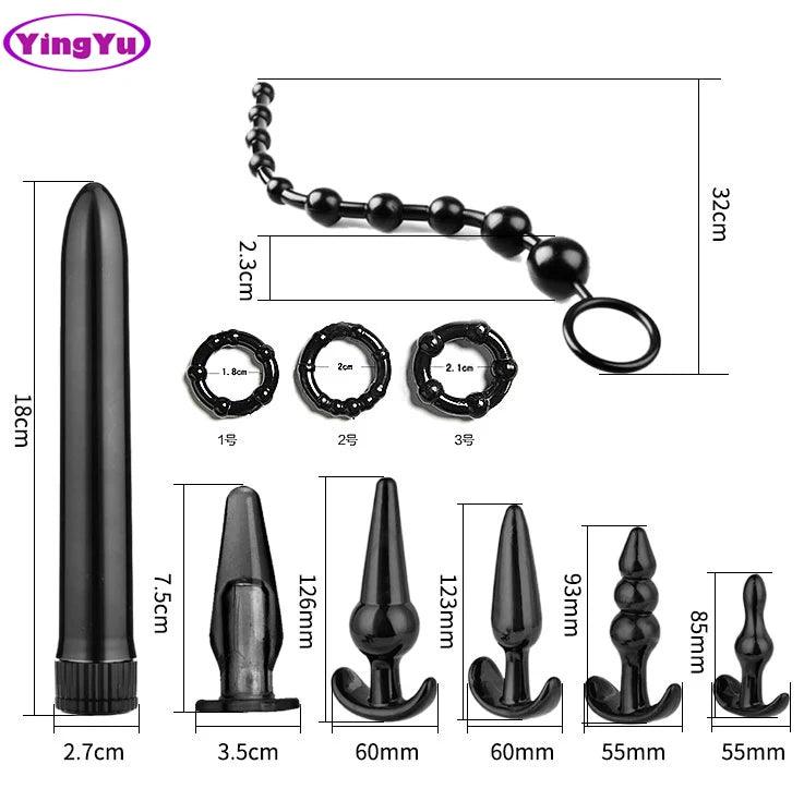 Analplugg Set med 10 Vibrerande Buttplugs för Sensuell Stimulans - WIQ