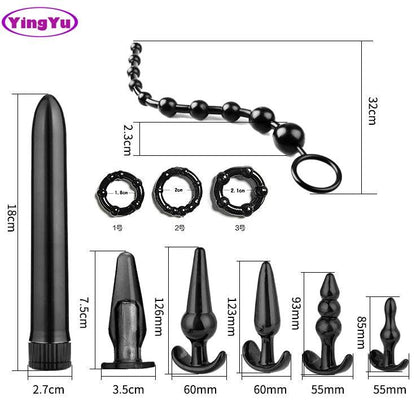 Analplugg Set med 10 Vibrerande Buttplugs för Sensuell Stimulans - WIQ