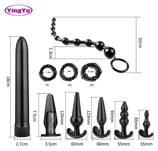 Analplugg Set med 10 Vibrerande Buttplugs för Sensuell Stimulans - WIQ