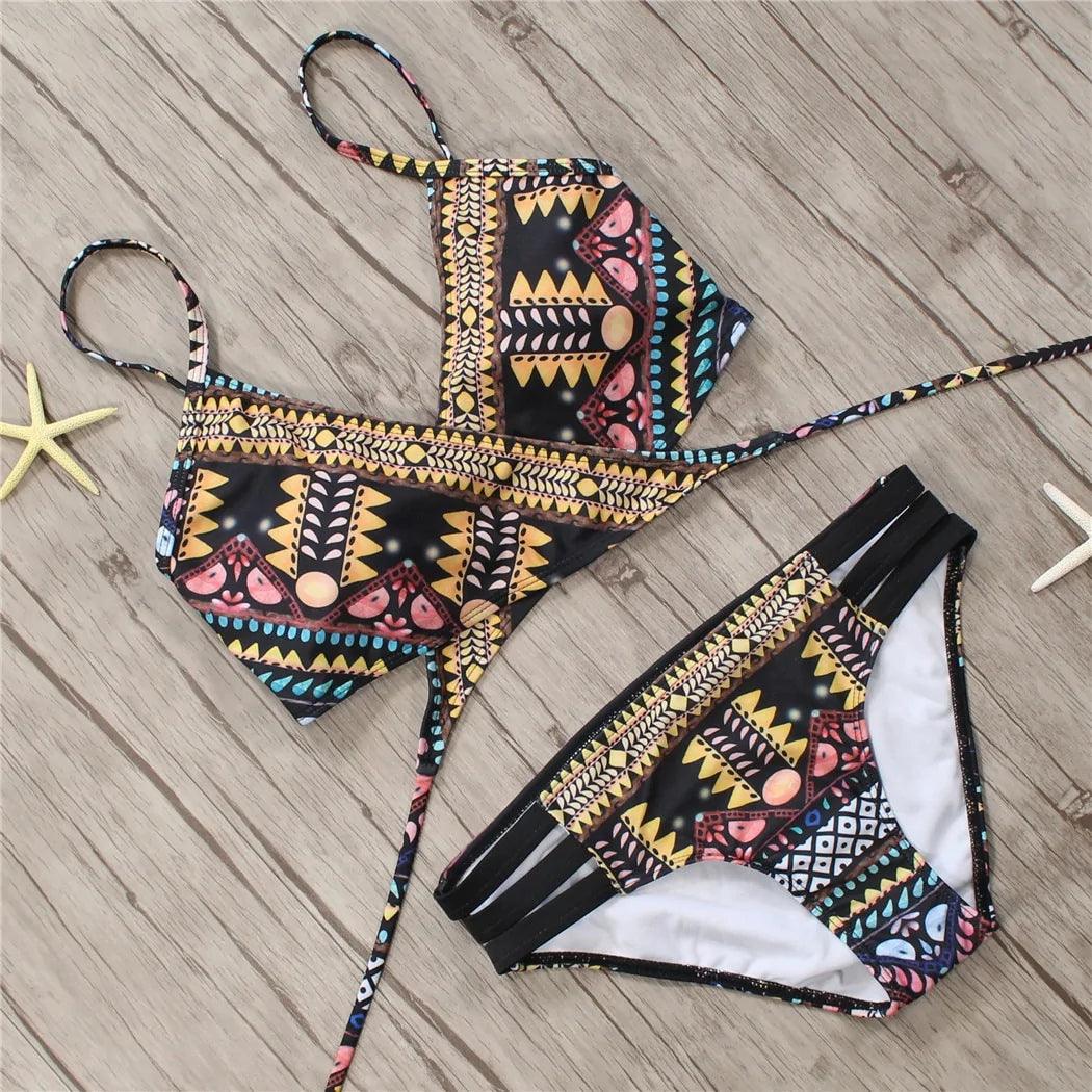 Aztec Bandage Bikini Set för Strandbabes - WIQ