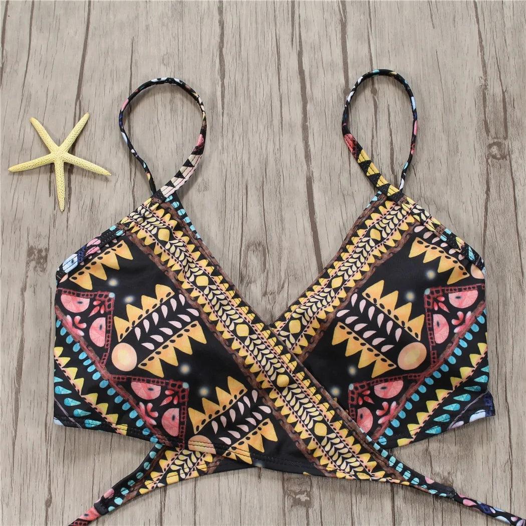 Aztec Bandage Bikini Set för Strandbabes - WIQ