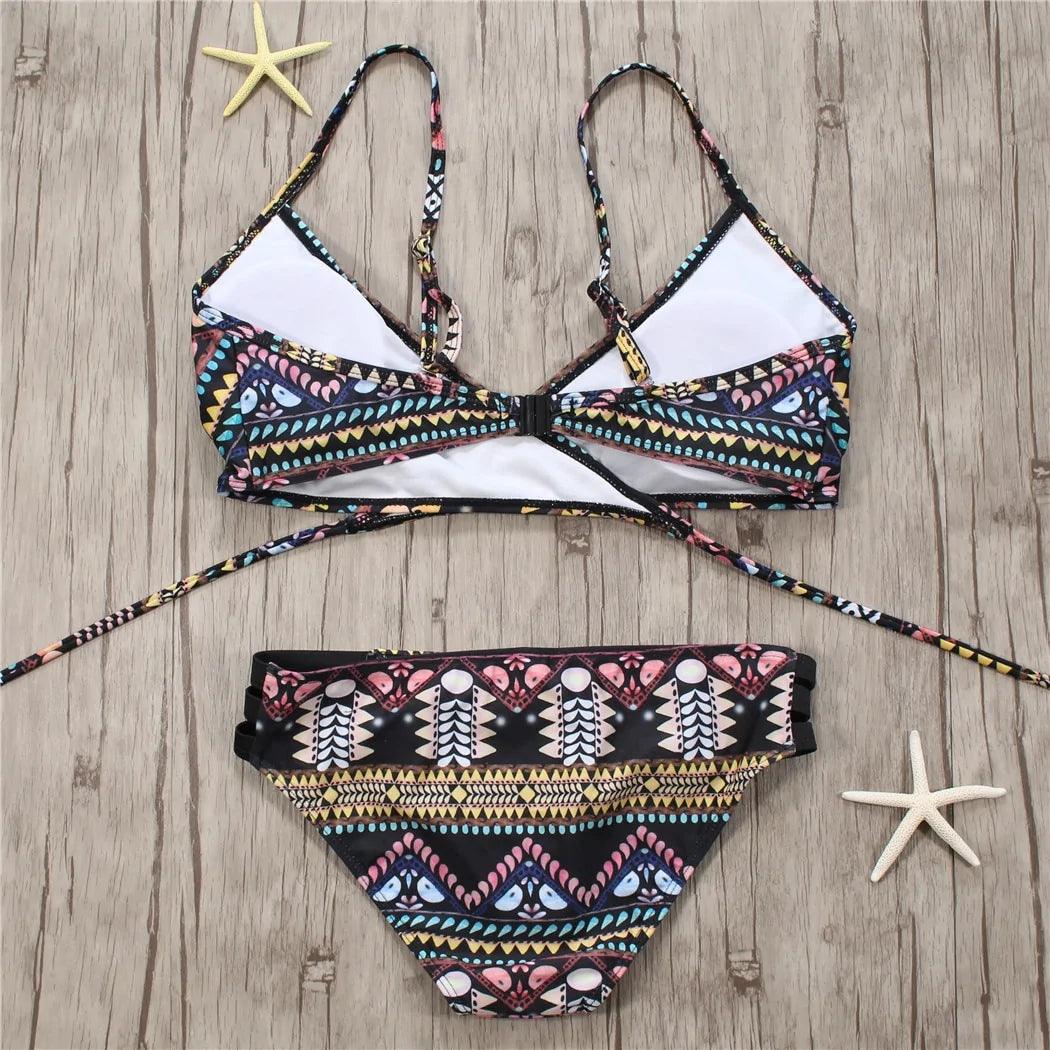 Aztec Bandage Bikini Set för Strandbabes - WIQ