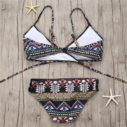 Aztec Bandage Bikini Set för Strandbabes - WIQ