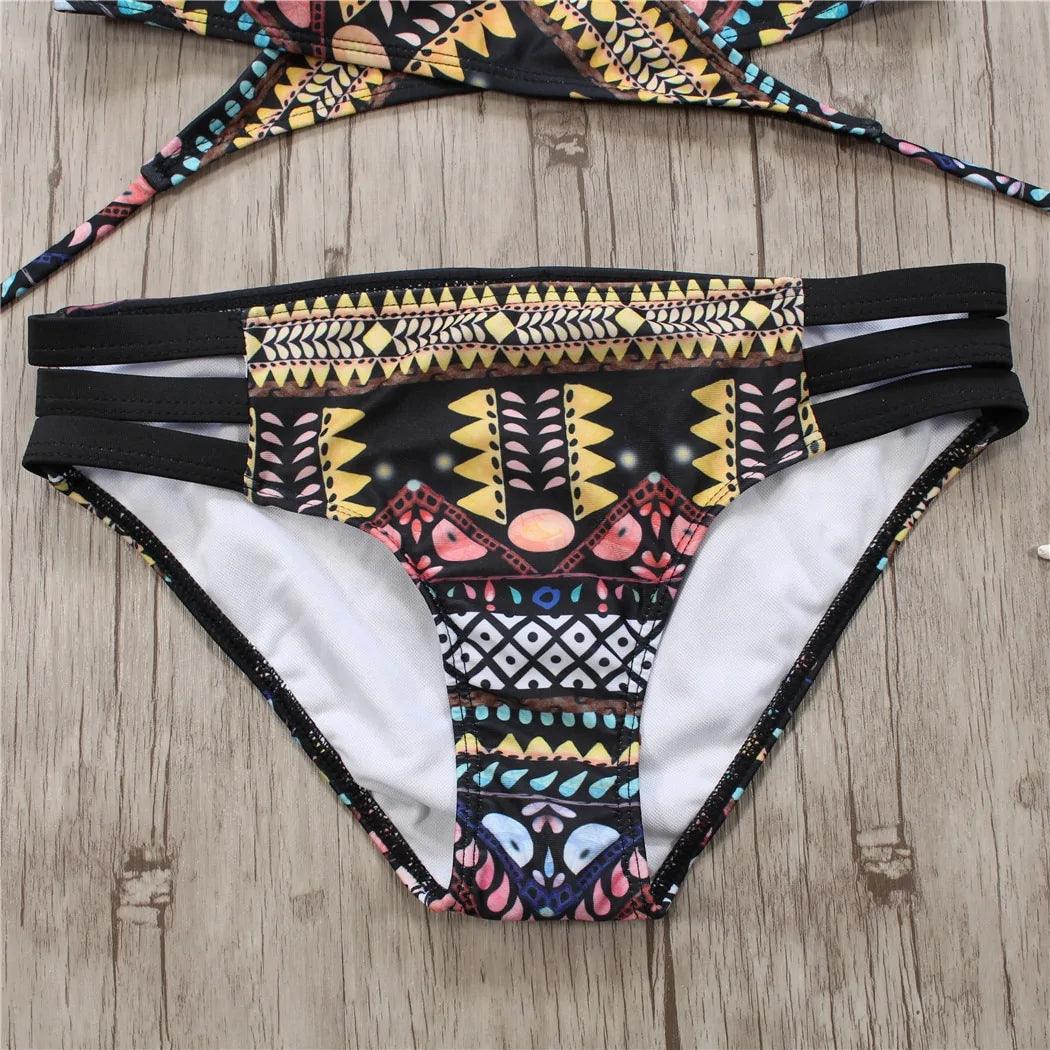 Aztec Bandage Bikini Set för Strandbabes - WIQ