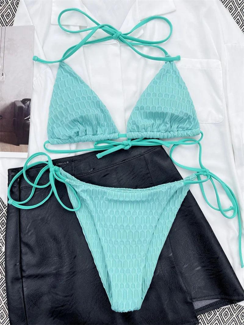 Bandage Bikini Set med Push-Up Funktion för Stranden - WIQ