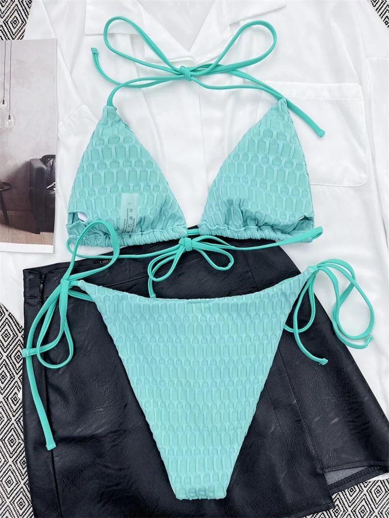 Bandage Bikini Set med Push-Up Funktion för Stranden - WIQ