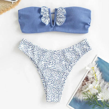 Blommig Bandeau Bikini - Para Praia 2024 Kollektionen - WIQ