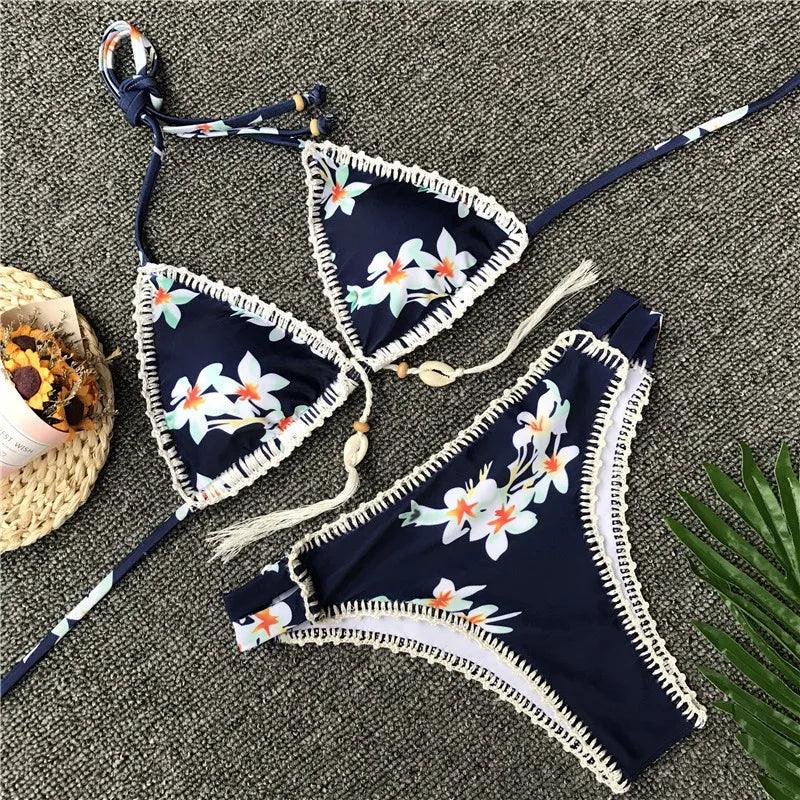 Blommig Bikini Set för Damer - WIQ