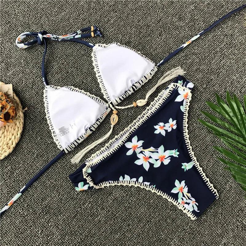 Blommig Bikini Set för Damer - WIQ