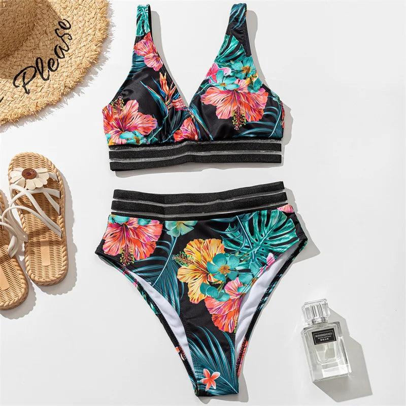 Blomsterparadis Halterneck Bikini Set - 2024 Kollektionen - WIQ