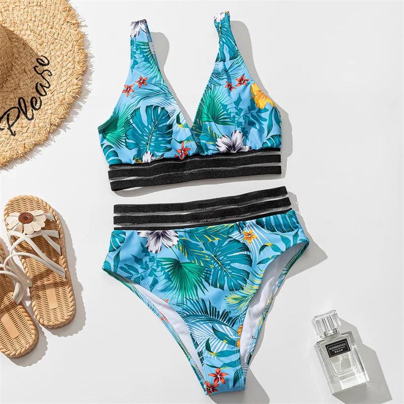 Blomsterparadis Halterneck Bikini Set - 2024 Kollektionen - WIQ