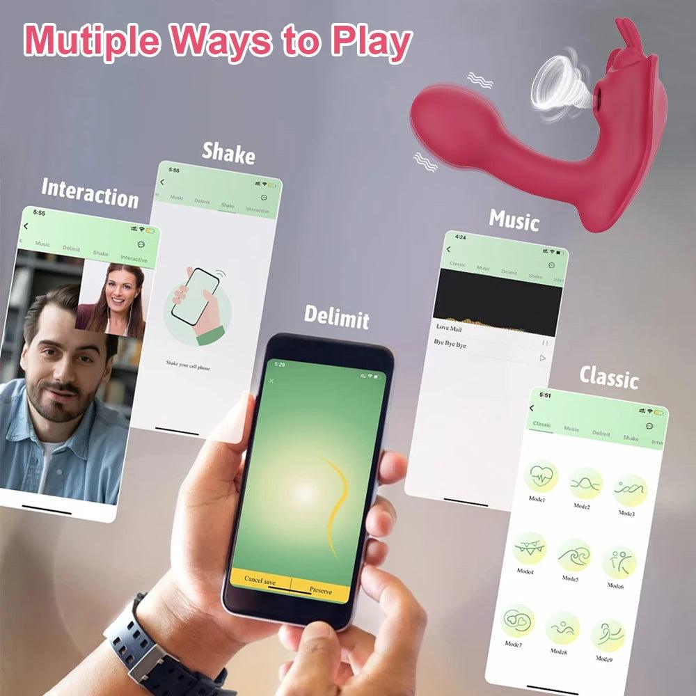 Bluetooth Fjärilsvibrator med App - G-punkt och Klitoris stimulering - WIQ