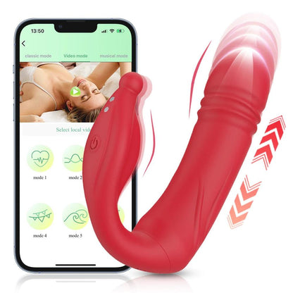 Bluetooth-styrd dubbelstimulerande vibrator - dual G-punkts- & klitorisstimulator - WIQ