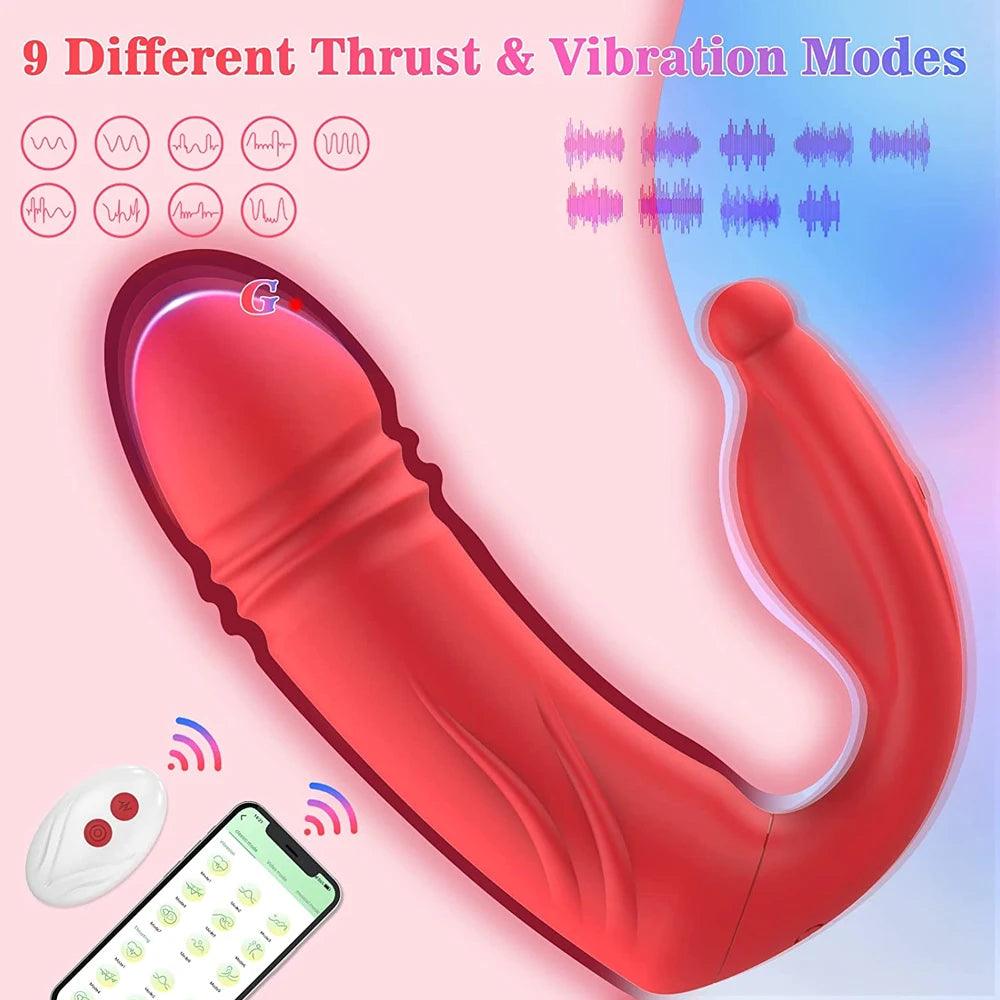 Bluetooth-styrd dubbelstimulerande vibrator - dual G-punkts- & klitorisstimulator - WIQ