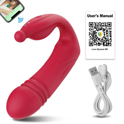 Bluetooth-styrd dubbelstimulerande vibrator - dual G-punkts- & klitorisstimulator - WIQ