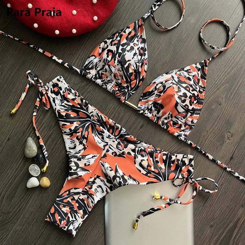 Brasiliansk Push-Up Bikini med Rynkdetaljerna - WIQ