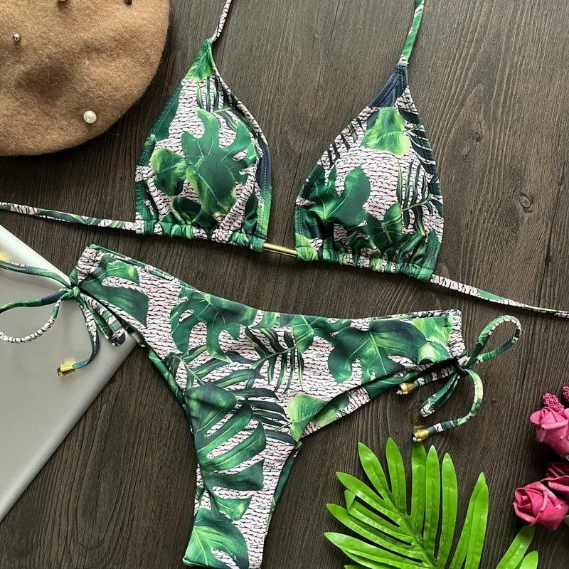 Brasiliansk Push-Up Bikini med Rynkdetaljerna - WIQ