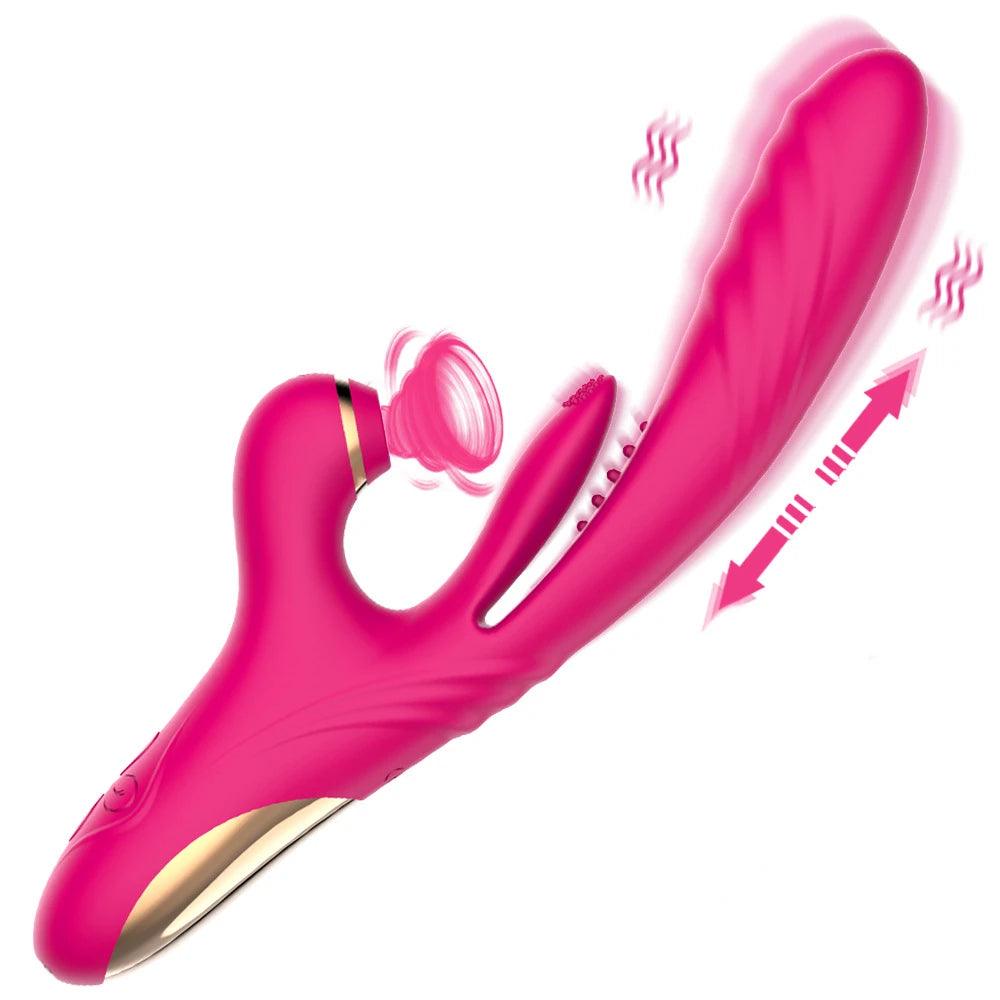 Dildo med Retraktbar Tunglickande Vibrator - WIQ