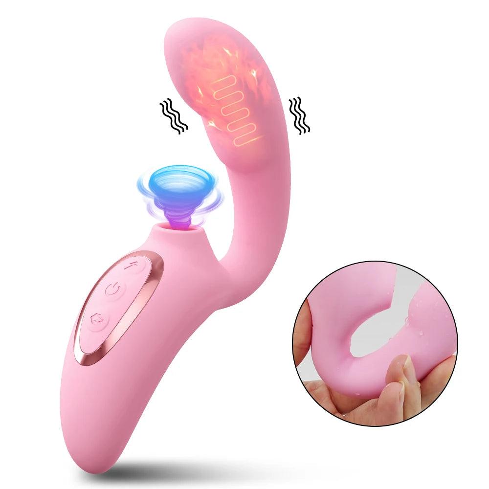 Dildovibrator med Klitoris Sug och Realistisk Design - WIQ