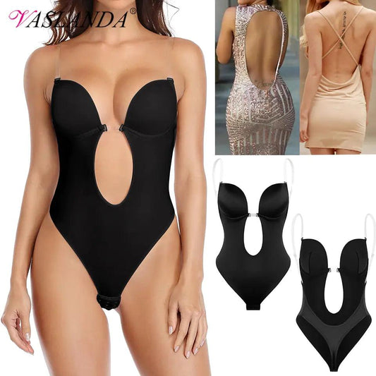 Djup V-ringad formande bodysuit för damer - WIQ