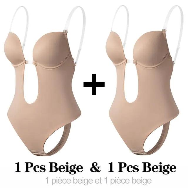 Djup V-ringad formande bodysuit för damer - WIQ