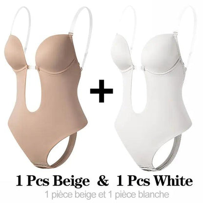 Djup V-ringad formande bodysuit för damer - WIQ