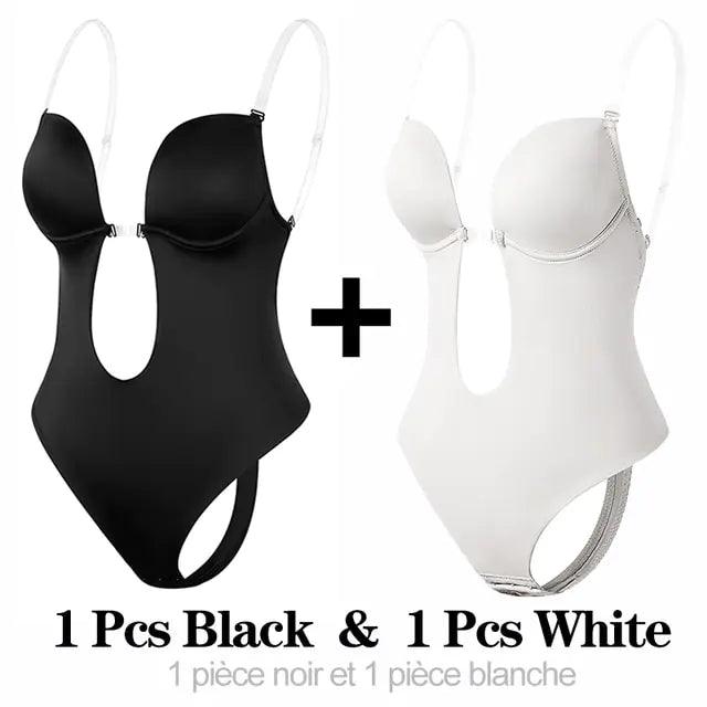 Djup V-ringad formande bodysuit för damer - WIQ