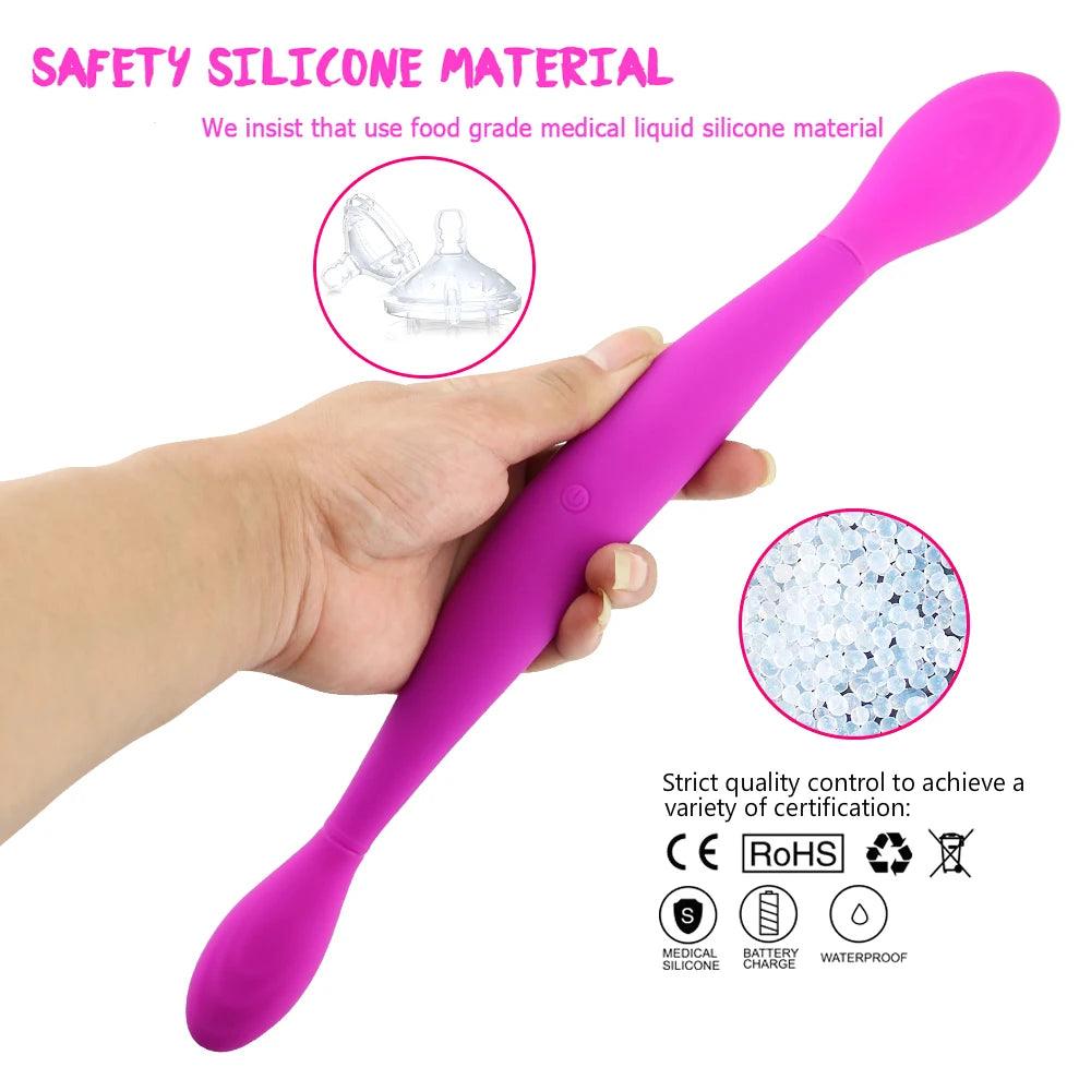 Dubbel Nöje Silikon Vibrator för Hands-Free Njutning - WIQ