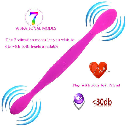 Dubbel Nöje Silikon Vibrator för Hands-Free Njutning - WIQ